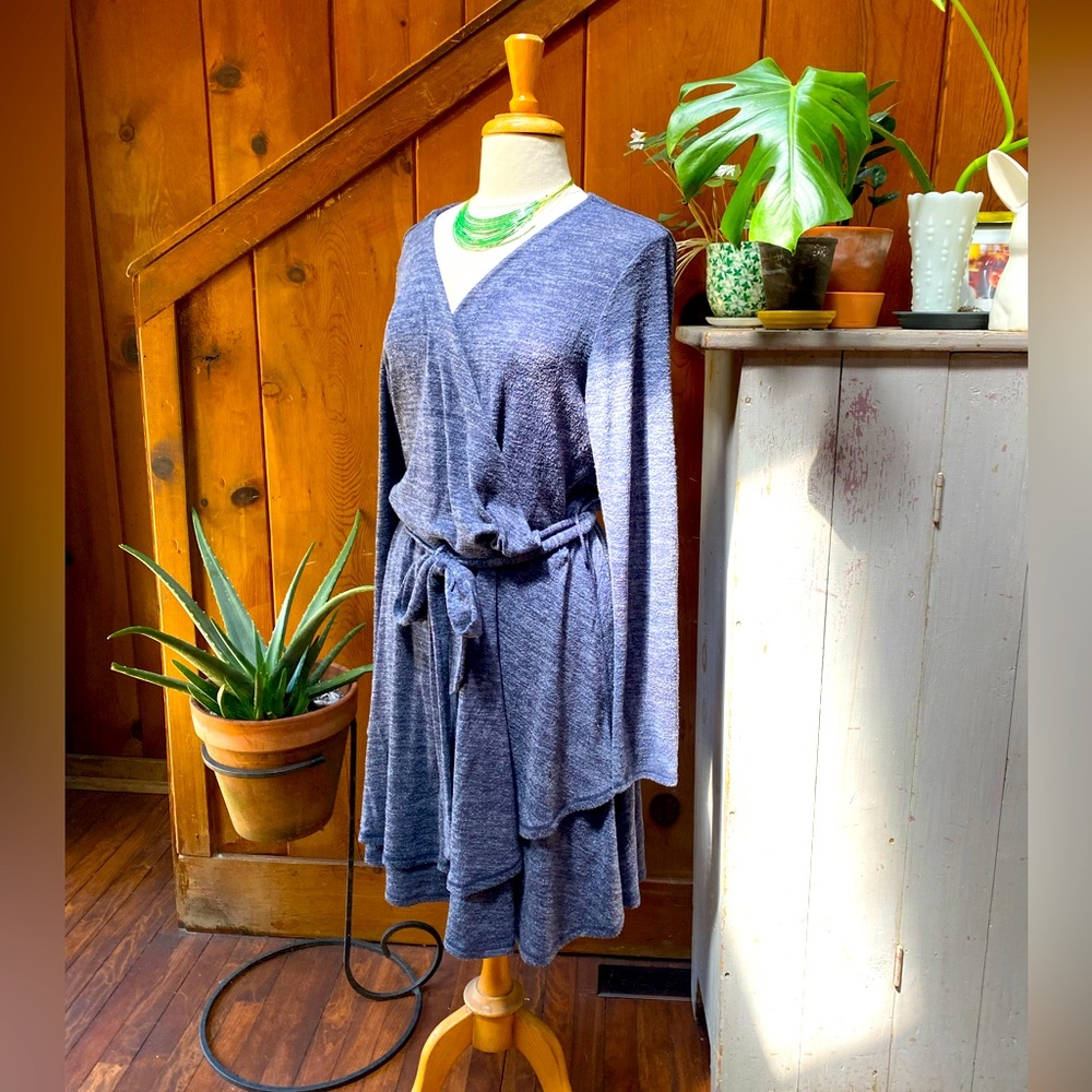 Anthropologie Saturday Sunday Soft Knit Long Sleeve Crossover Dress